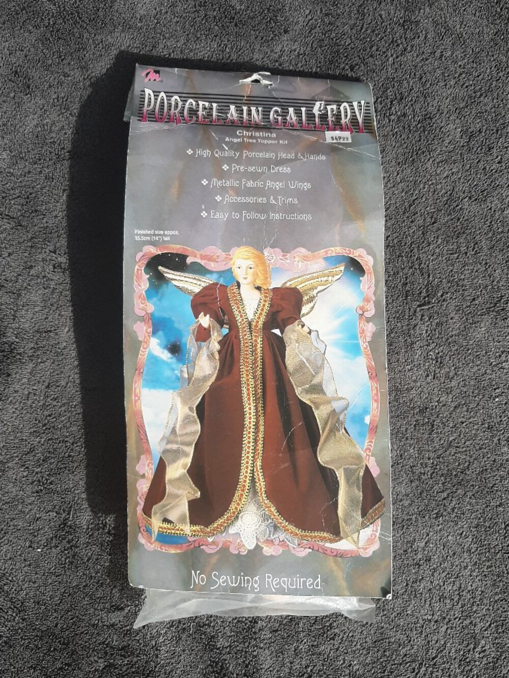 1997 Vintage Porcelain Gallery Cristina Angel Tree Topper Kit No Sewing